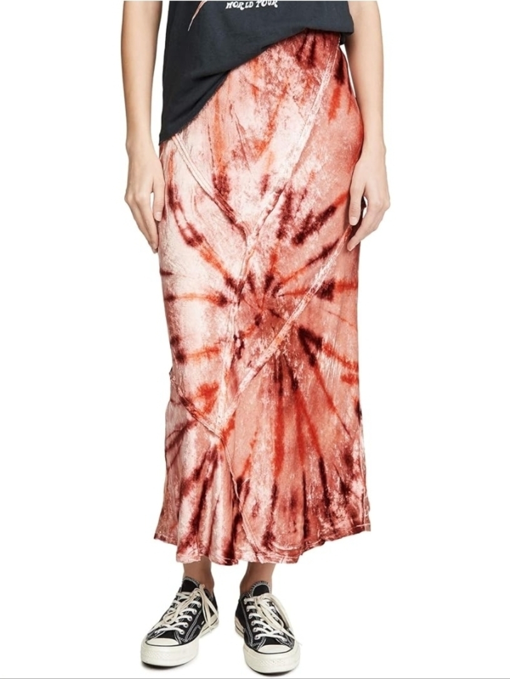 Free People Swagger Tie- Dye Midi Skirt. Large - Picture 3 of 8